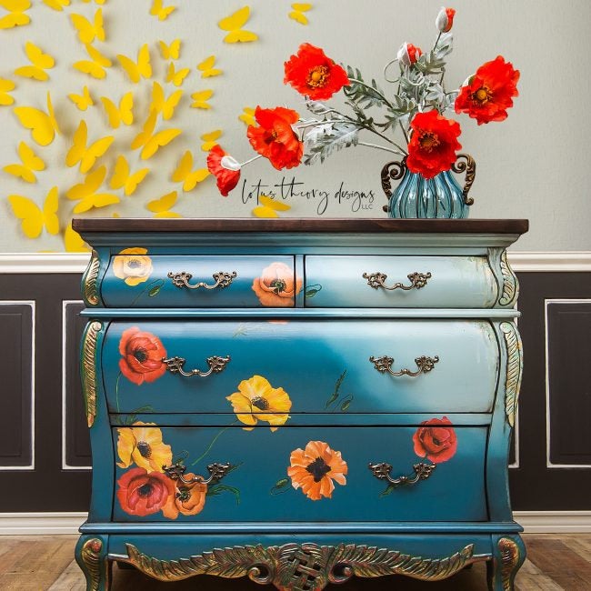 Poppy Gardens - Rub-On Furniture Decal Transfer by Redesign with Prima!
