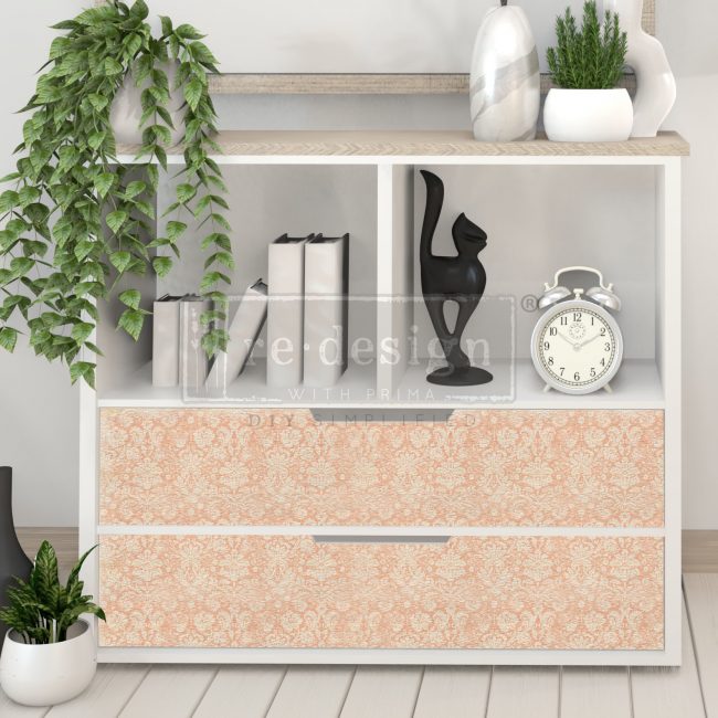 Peach Damask - Decoupage Paper