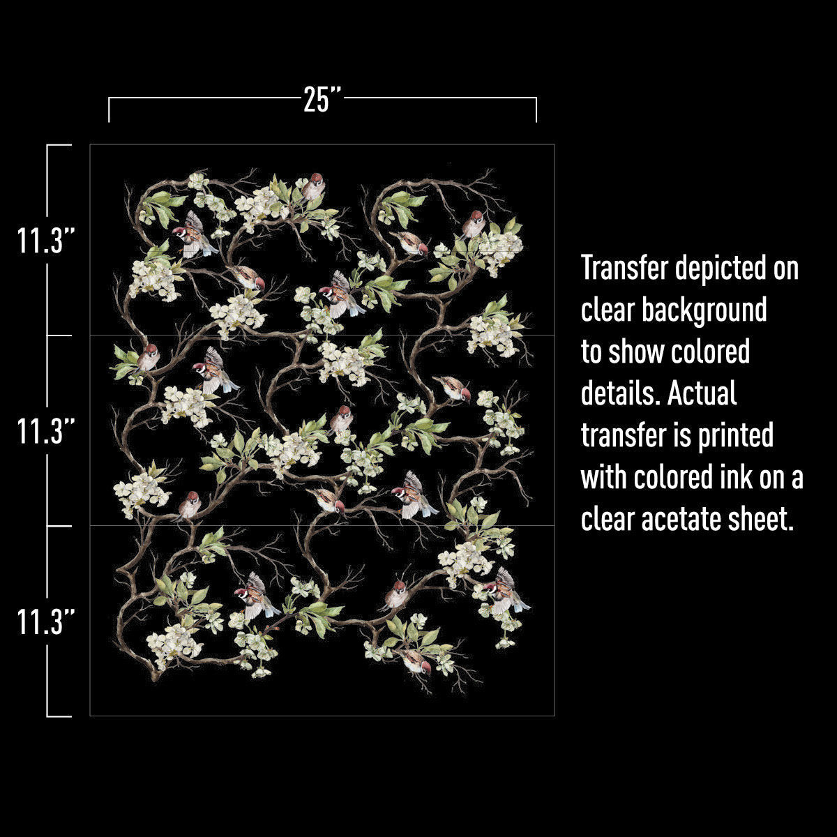 Blossom Flight - Rub-On Furniture Decal transfer by redesign with Prima!