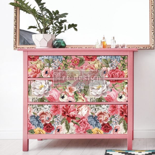 Wondrous Floral II - Rub-On Furniture Decal Transfer by Redesign with Prima!