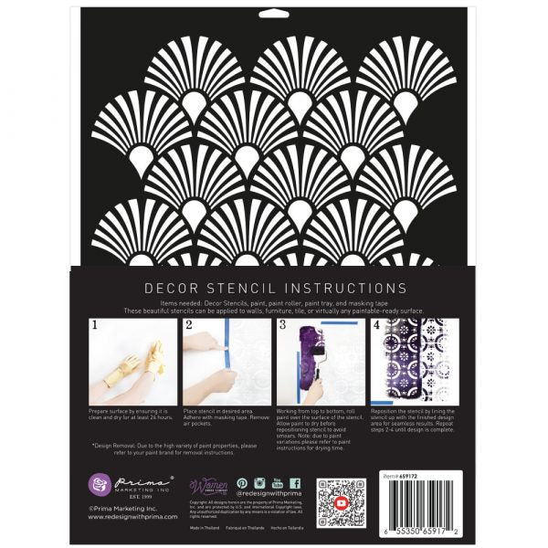 Deco Peacock - Kacha Decor Stencil by Redesign with Prima!