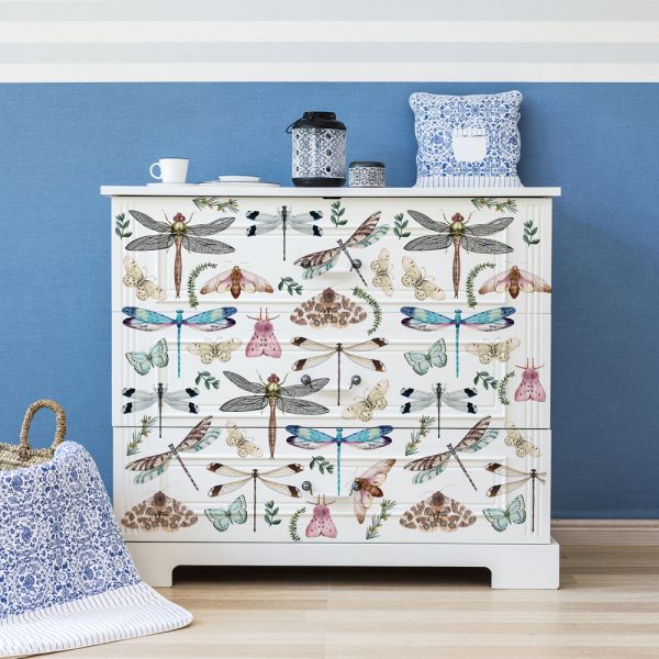 Riverbed Dragonflies Decor transfer by redesign with Prima! Furniture decal transfer!
