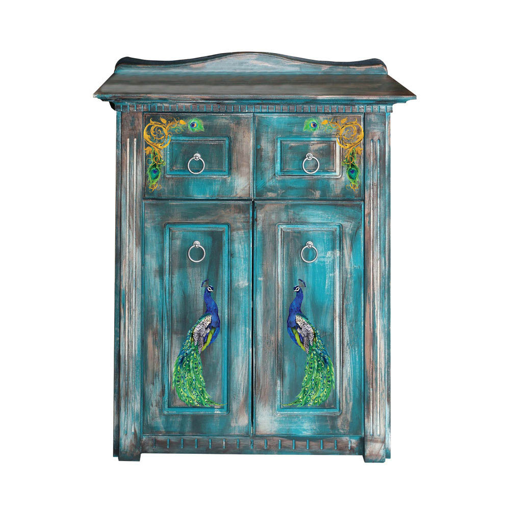 Peacock Paradise - Rub-On Furniture Decal Mini-Transfer by Redesign with Prima!