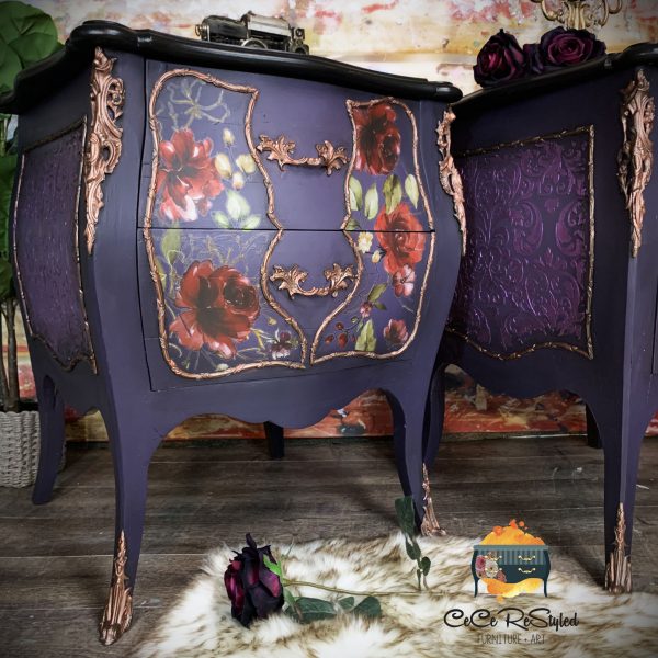 Midnight Floral - Rub-On Furniture Decal transfer by redesign with Prima!
