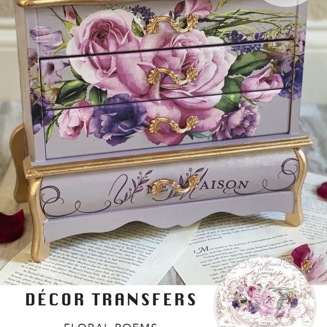 Floral Poems - Rub-On Furniture Decal Transfer by Maisie & Willow by Prima!