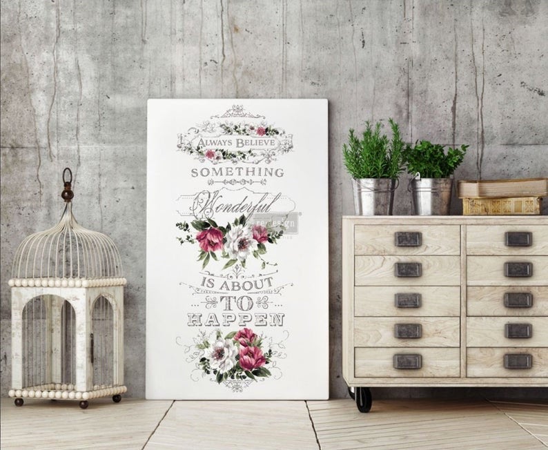 Hopeful Wishes - Rub-On Furniture Decal Transfer by Redesign with Prima!