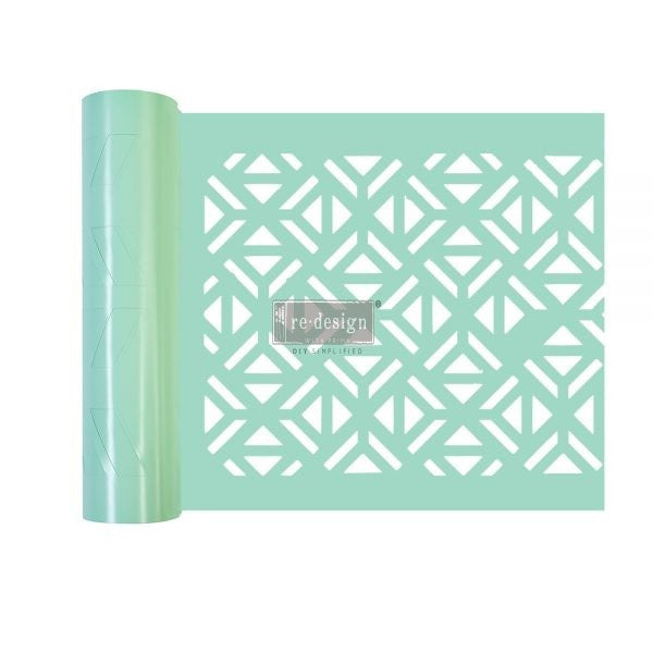 Irregular Triangles Stick and Style stencil redesign with Prima!