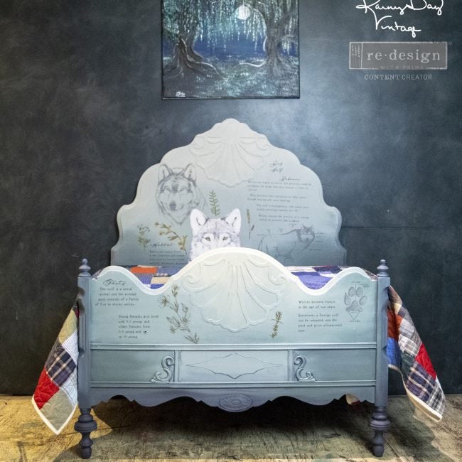 Gray Wolf transfer - Rub-On Furniture Decal transfer by Redesign with Prima!