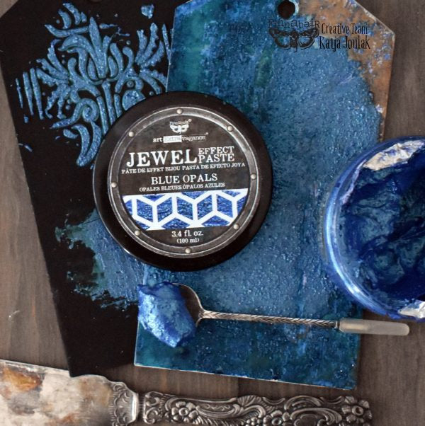 Blue Opal Art Extravagence Jewel Texture pastes, sparkly paste, stencil paste