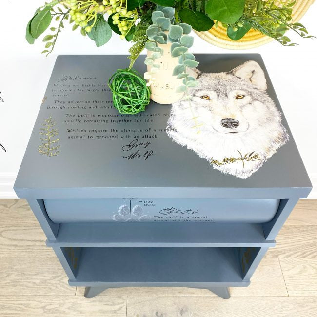 Gray Wolf transfer - Rub-On Furniture Decal transfer by Redesign with Prima!