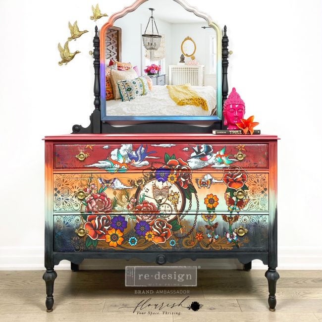 Inked Flash - CeCe - Transfer by Redesign with Prima! Furniture decal transfer!