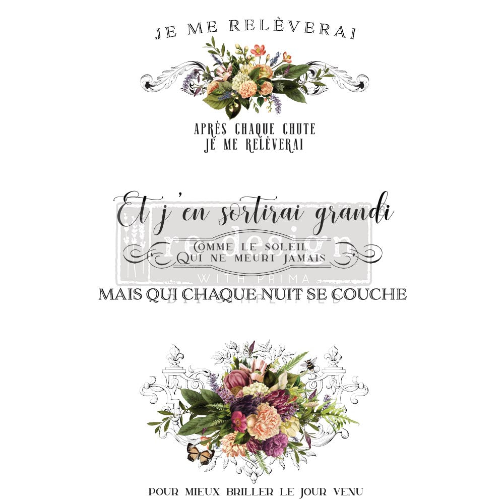 Beautiful Sunshine Decor transfer by redesign with Prima! Furniture decal transfer!