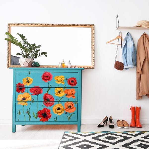 Poppy Gardens - Rub-On Furniture Decal Transfer by Redesign with Prima!