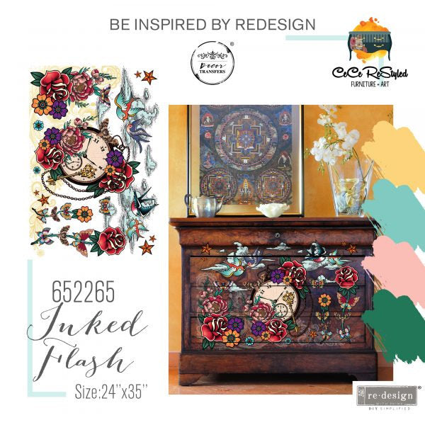 Inked Flash - CeCe - Transfer by Redesign with Prima! Furniture decal transfer!