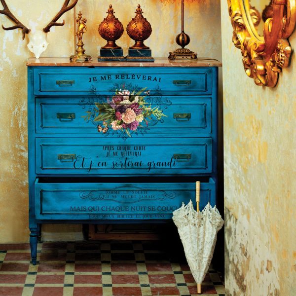 Beautiful Sunshine Decor transfer by redesign with Prima! Furniture decal transfer!
