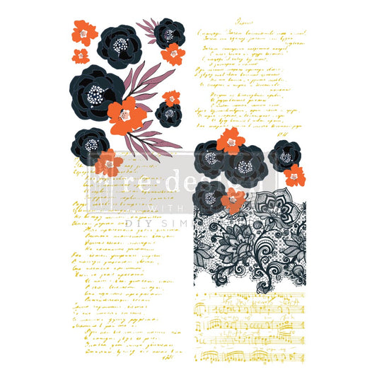 Fleur Noir - CeCe Design - Decal Transfer by redesign with Prima!