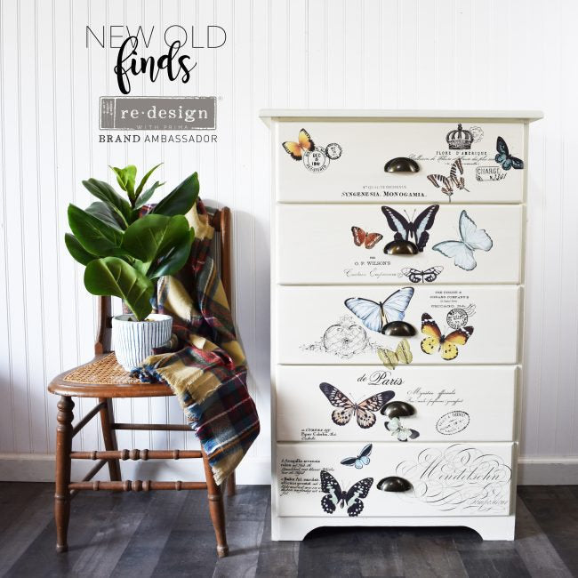 Butterfly Dance - Rub-On Furniture Decal Transfer ReDesign by Prima!