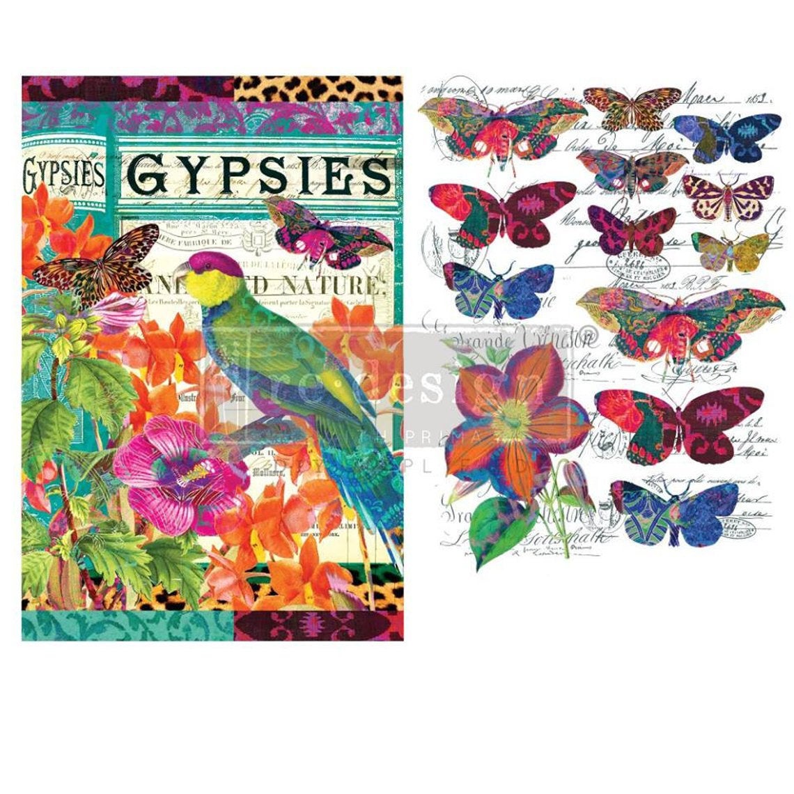 Boho Bird and Butterfly Furniture Decal Transfer by Redesign with Prima!