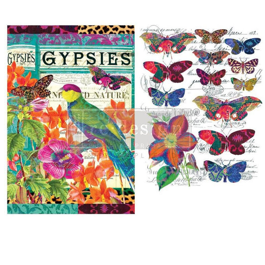 Boho Bird and Butterfly Furniture Decal Transfer by Redesign with Prima!