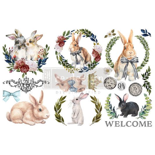 Cottontail - Rub-On Furniture Decal Mini-Transfer by Redesign with Prima!