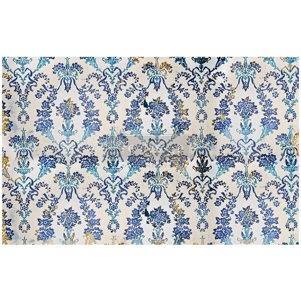 Cobalt Flourish- Decoupage Paper