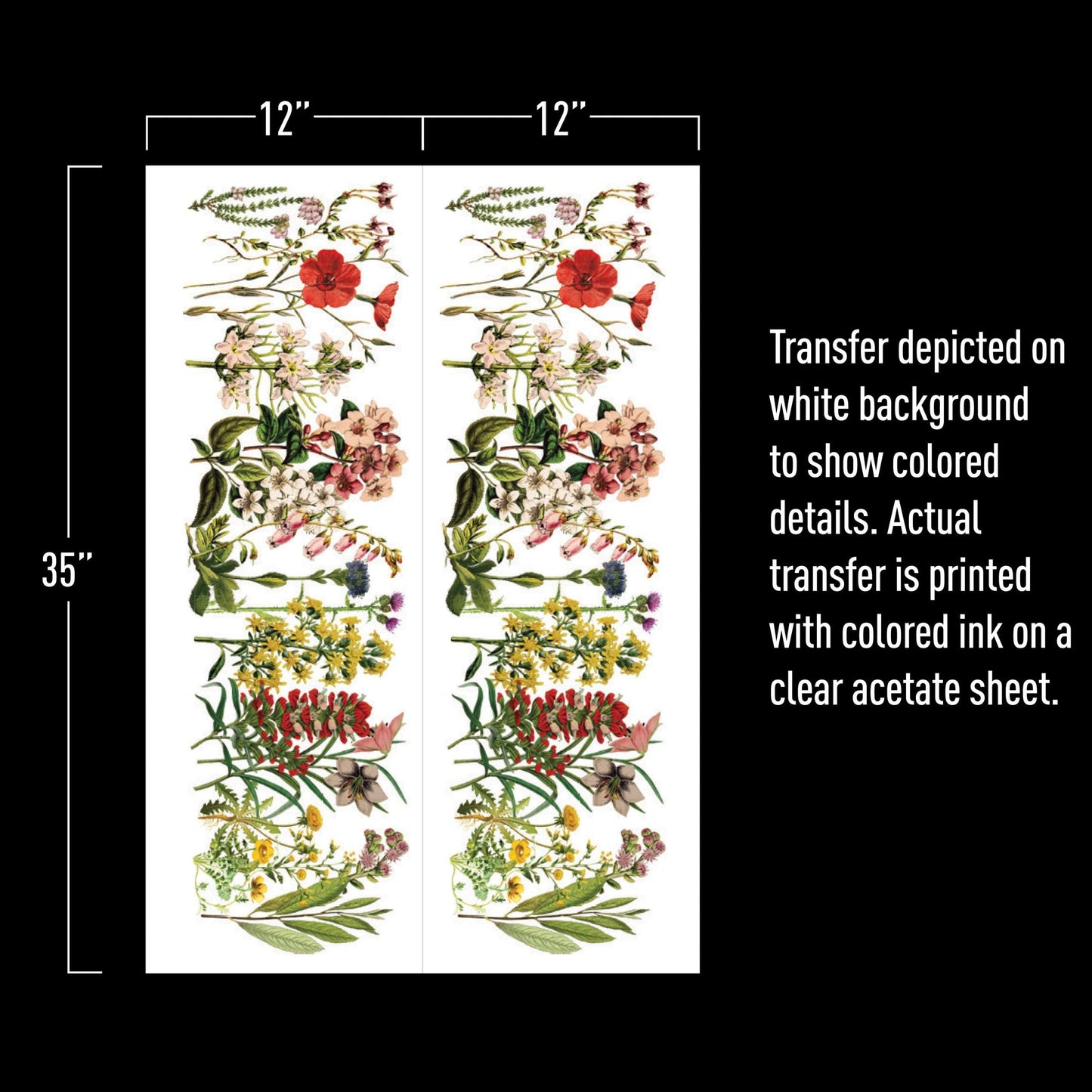 The Flower Fields - Rub-On Furniture Decal Transfer by Redesign with Prima!