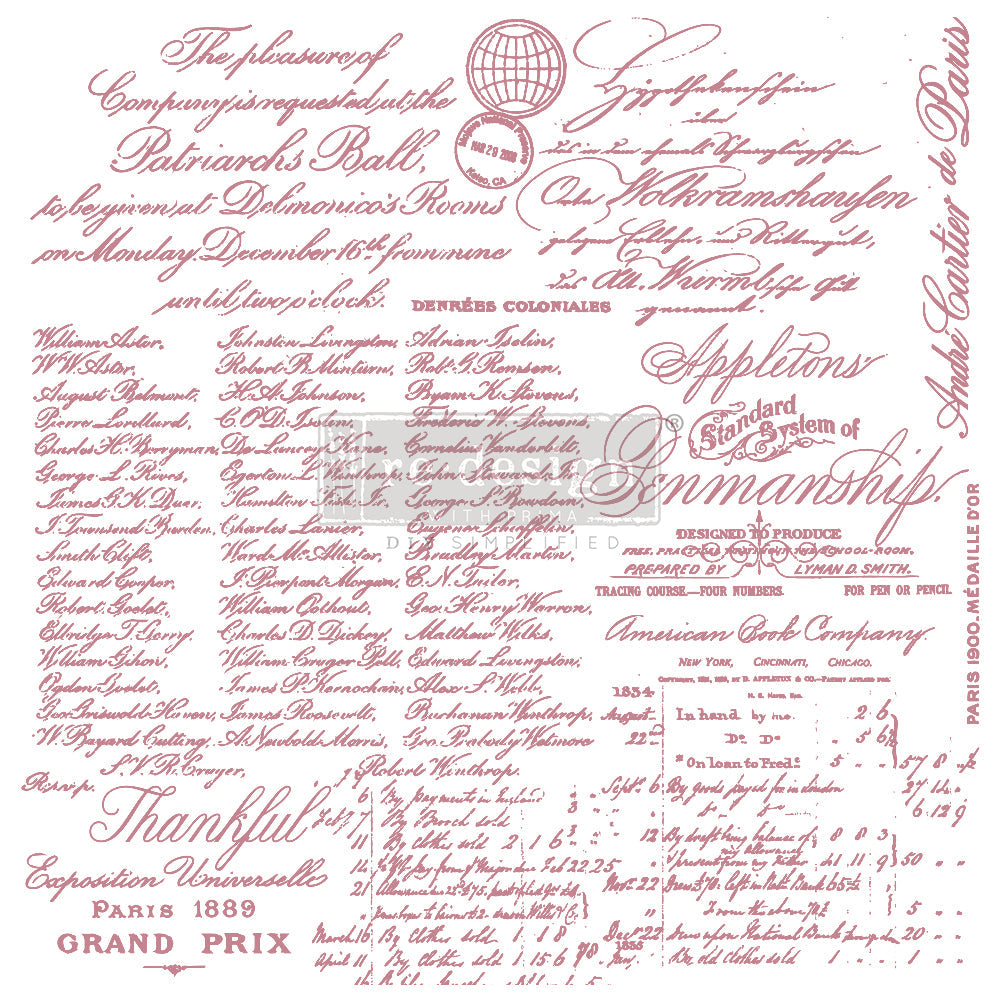 HANDWRITTEN NOTE – 12″X12″ (12 PCS) Decor Stamps by redesign with Prima!