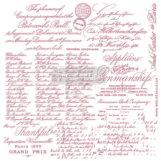 HANDWRITTEN NOTE – 12″X12″ (12 PCS) Decor Stamps by redesign with Prima!