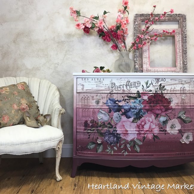 Imperial Garden transfer by redesign with Prima! Furniture decal transfer!