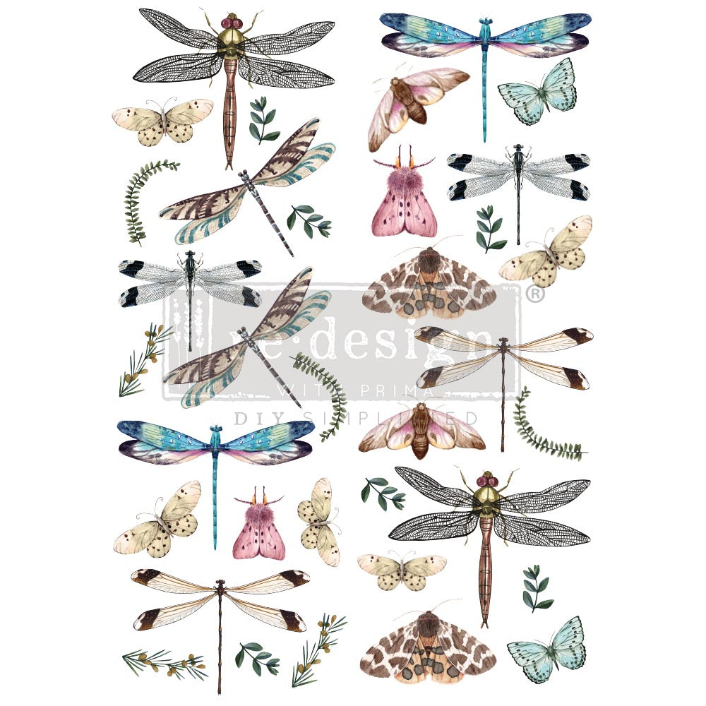 Riverbed Dragonflies Decor transfer by redesign with Prima! Furniture decal transfer!