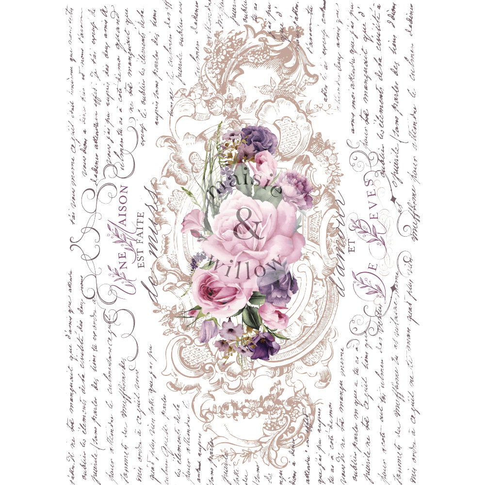 Floral Poems - Rub-On Furniture Decal Transfer by Maisie & Willow by Prima!
