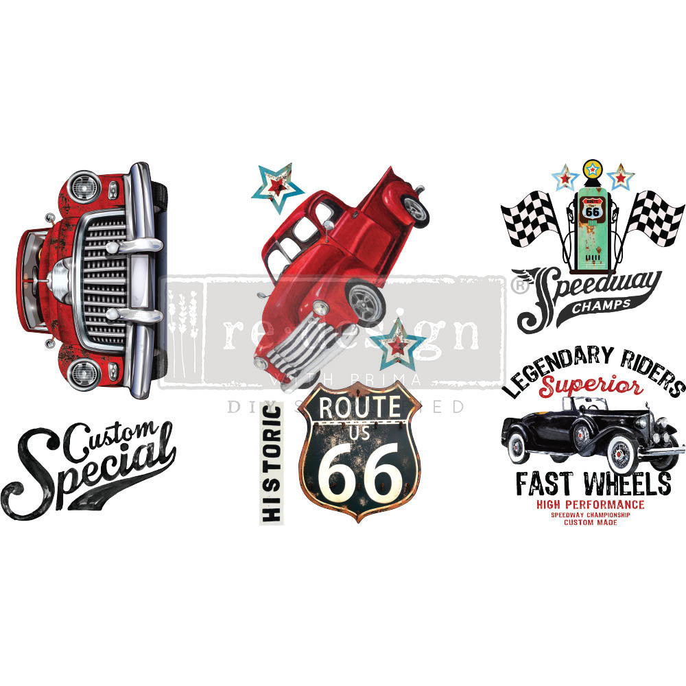 Mini Ride Decals Classic Rides - Rub-On Furniture Decal Mini-Transfer by Redesign with ...