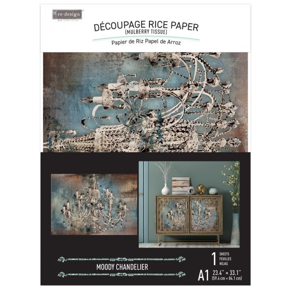Moody Chandelier - A1 Decoupage Paper
