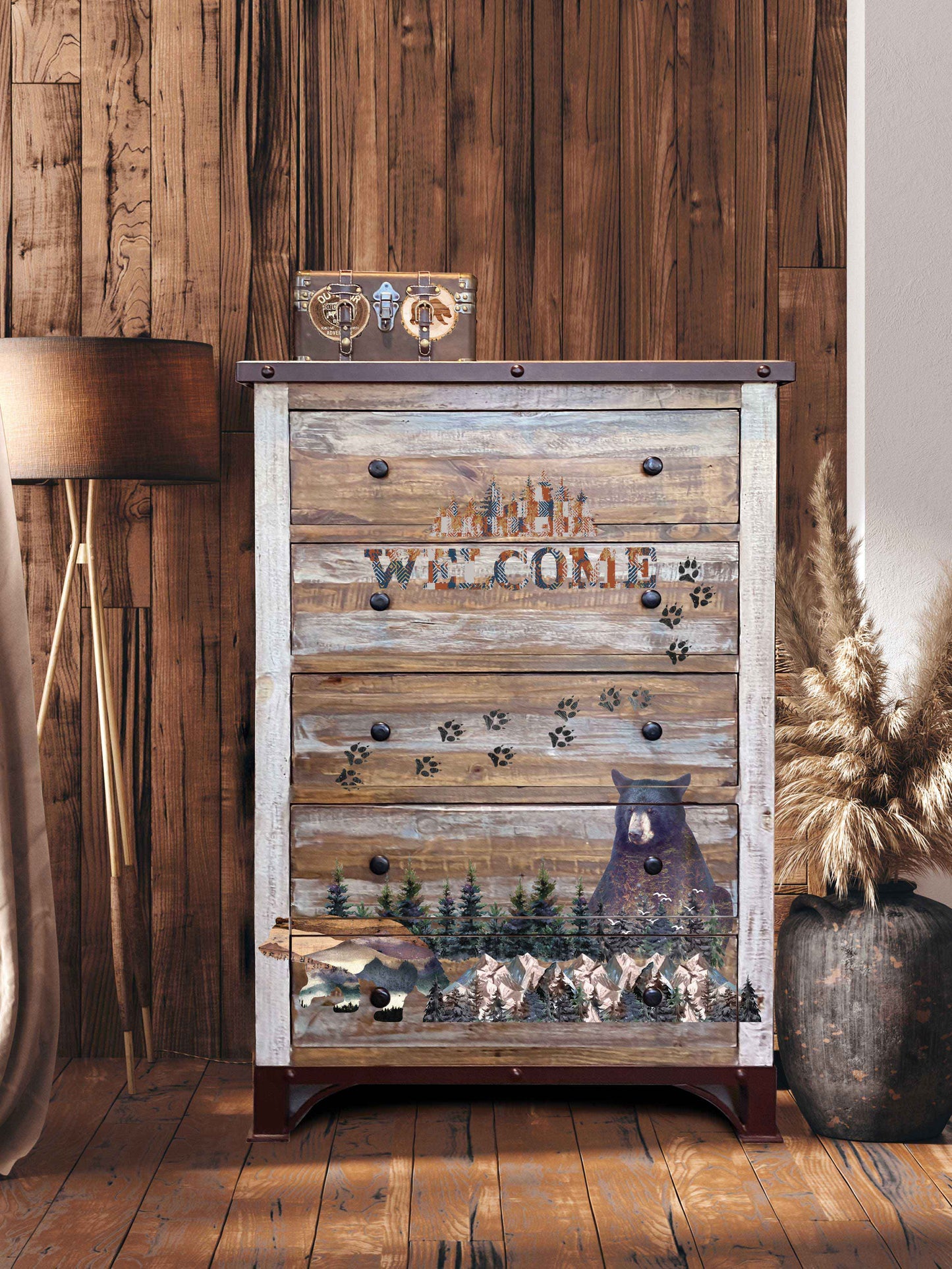 Cabin Getaway - Rub-On Furniture Decal Transfer by Redesign with Prima!