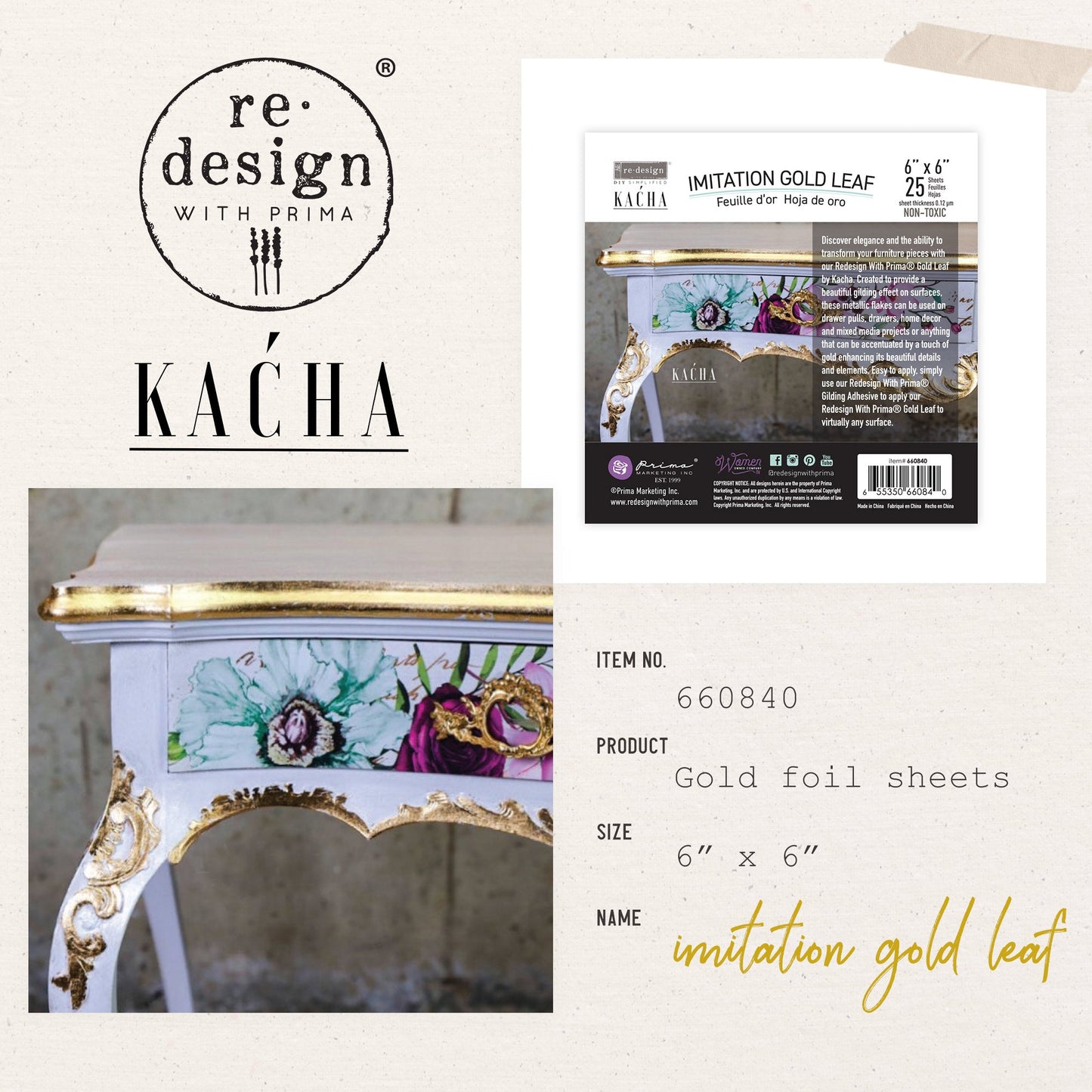 Gold Leaf - Kacha - 25 Sheets