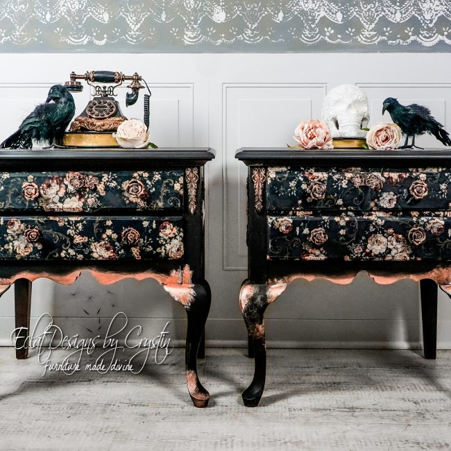 Dark Floral - Decoupage Paper