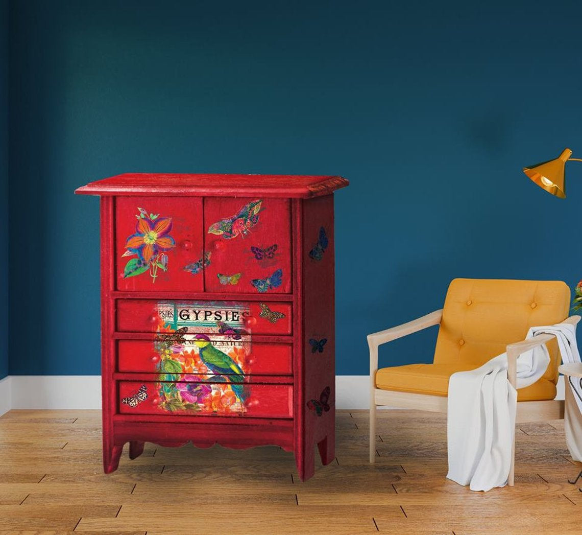 Boho Bird and Butterfly Furniture Decal Transfer by Redesign with Prima!