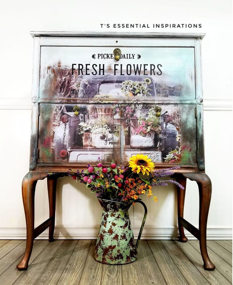 Fresh Flowers Transfer-redesign with Prima (26" X 36")