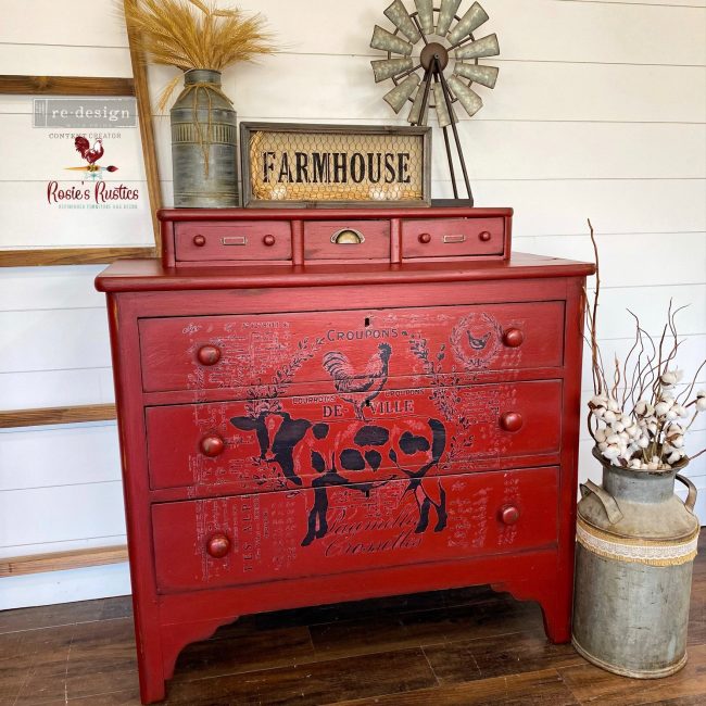 Farm Delights transfer by redesign with Prima! Furniture decal transfer!