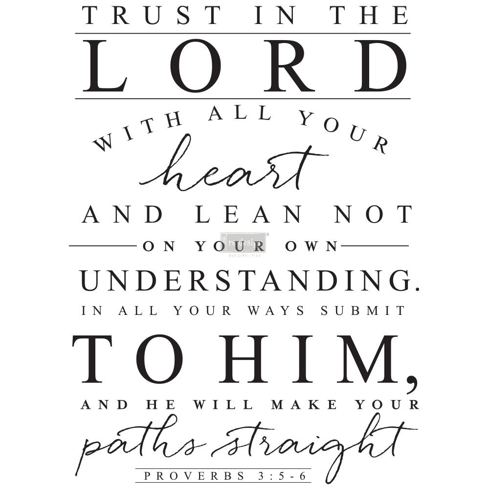 Trust in the Lord - Rub-On Furniture Decal Transfer by Redesign with Prima!