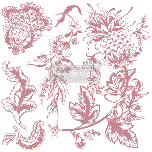 RUSTIC FLORAL ELEMENTS – 12″X12″ (5 Pcs) Decor Stamps by redesign with Prima!