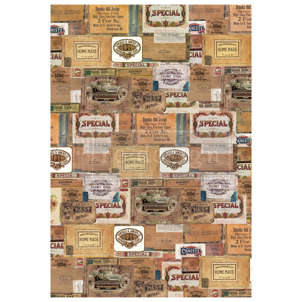 Vintage Cigar Box Decal Transfer by Redesign with Prima!