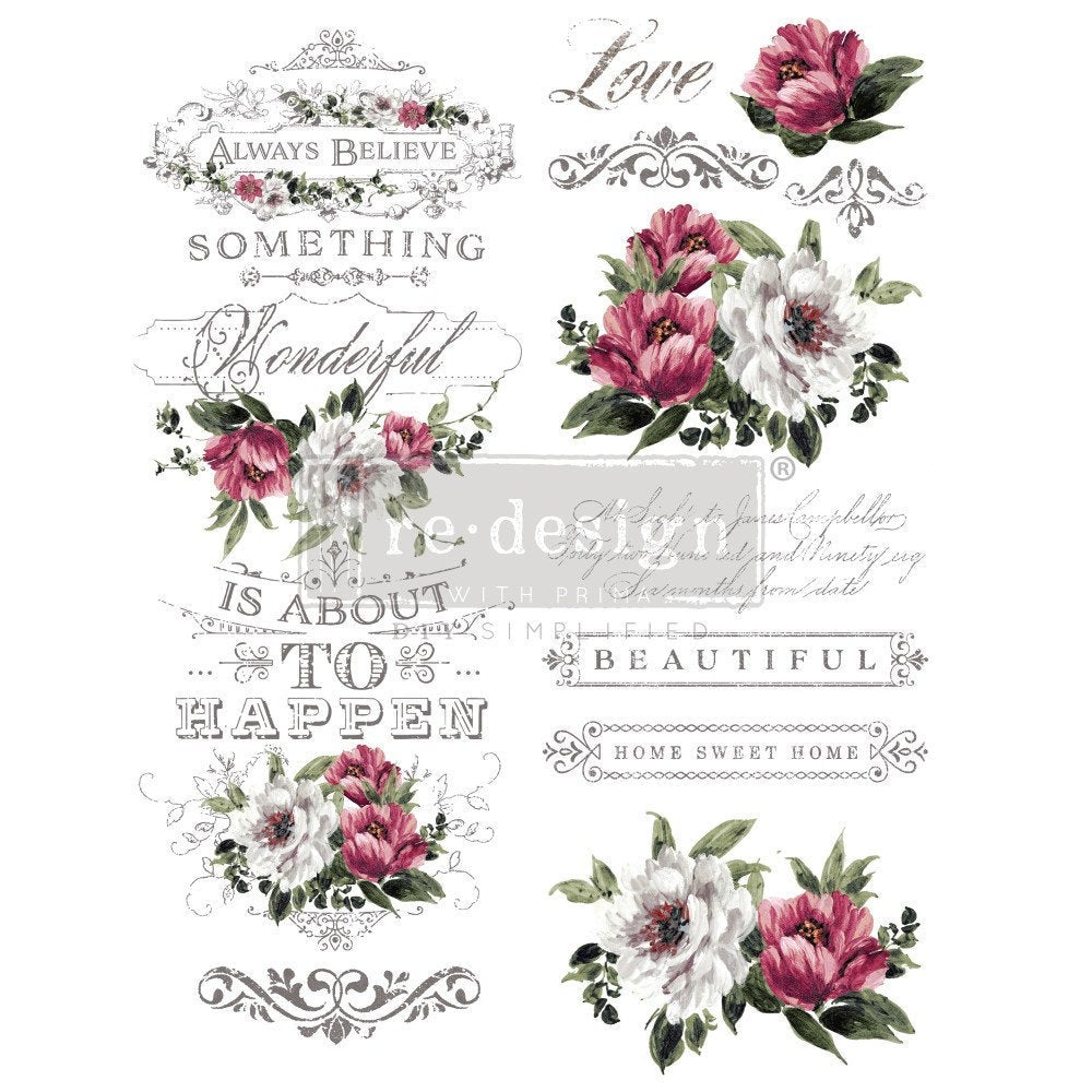 Hopeful Wishes - Rub-On Furniture Decal Transfer by Redesign with Prima!
