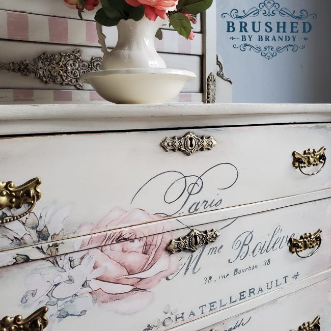 Chatellerault Rose - Rub-On Furniture Decal transfer by redesign with Prima!