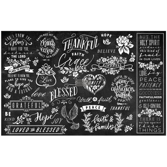Thankful & Blessed II - Decoupage Paper