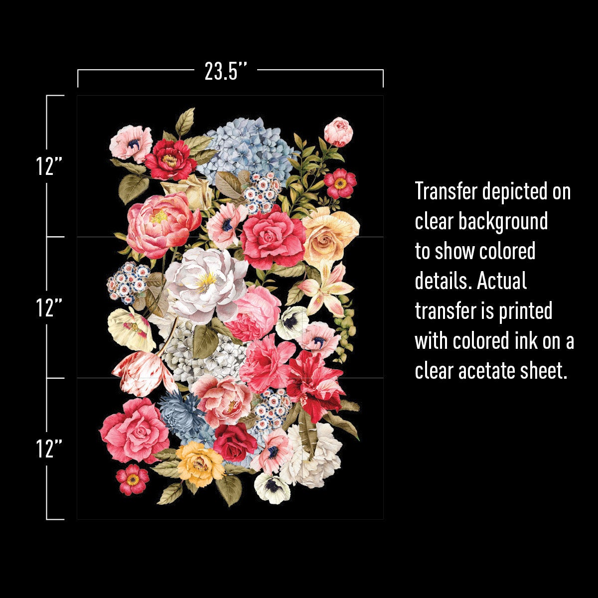 Wondrous Floral II - Rub-On Furniture Decal Transfer by Redesign with Prima!