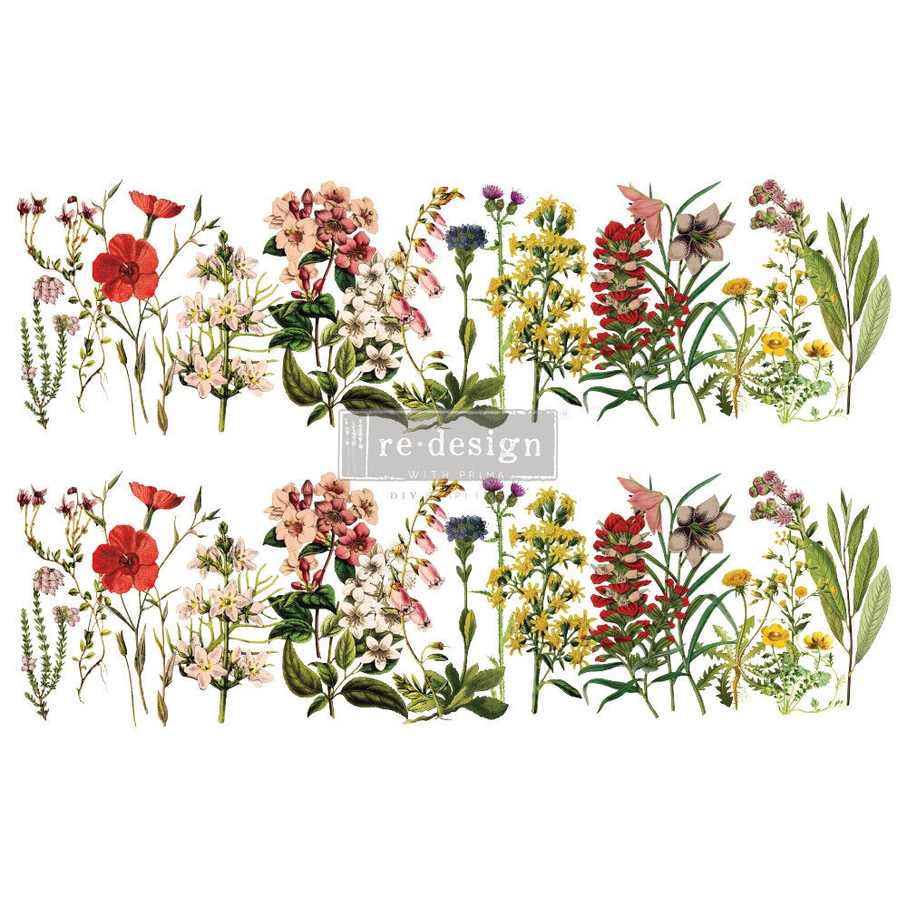 The Flower Fields - Rub-On Furniture Decal Transfer by Redesign with Prima!