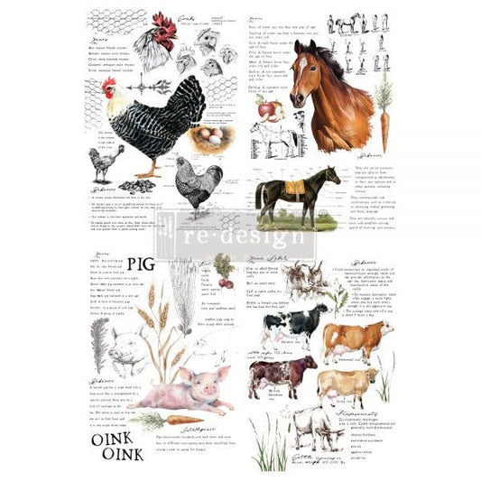 Farm Life  - Rub-On Furniture Decal Transfer by ReDesign with Prima!