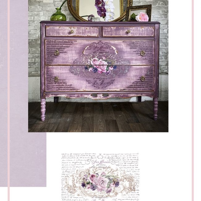 Floral Poems - Rub-On Furniture Decal Transfer by Maisie & Willow by Prima!