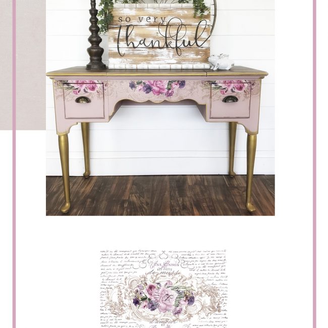 Floral Poems - Rub-On Furniture Decal Transfer by Maisie & Willow by Prima!